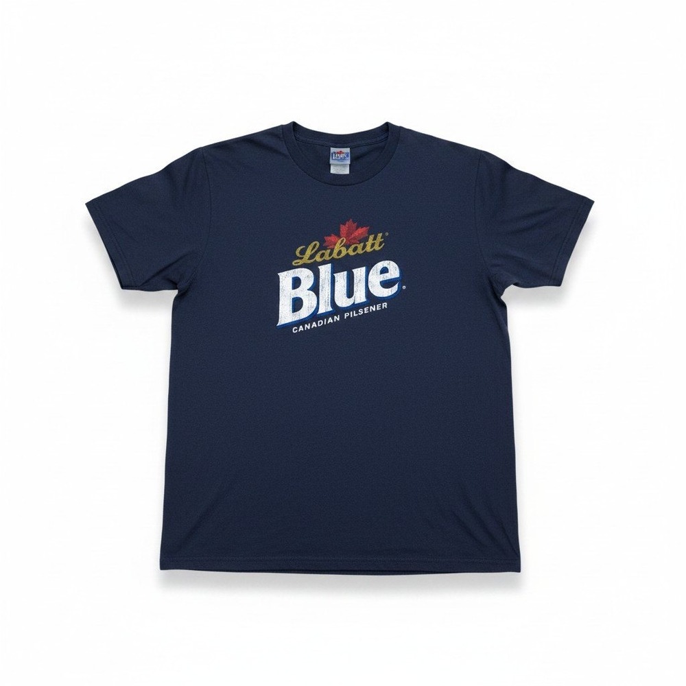 Labatt Blue L Blue Canadian Pilsener Graphic‎ T-Shirt Mens Vintage Casual